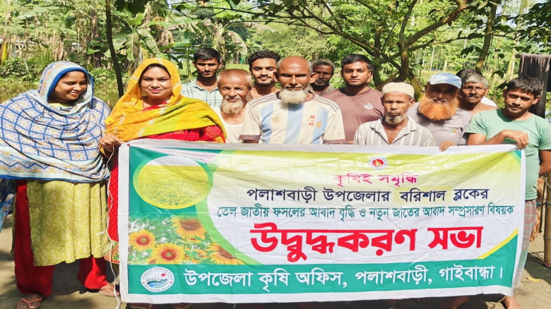 পলাশবাড়ী উপজেলার বরিশাল ব্লকে তেল ফসলের আবাদ বৃদ্ধ...