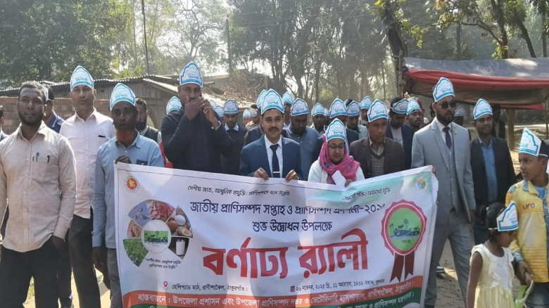 রাণীশংকৈলে বর্ণিল আয়োজনের মধ্য দিয়ে প্রাণিসম্পদ সপ...