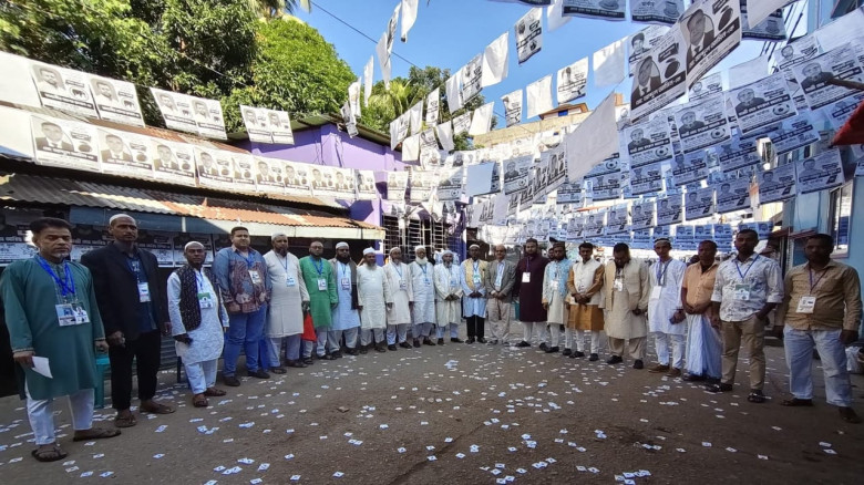 ছাতকে শান্তিপূর্ণভাবে পাথর ব্যবসায়ী সমিতির নির্বাচ...