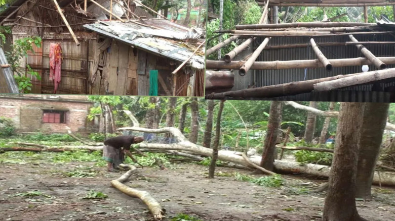 সাতক্ষীরায় শিলাবৃষ্টি-ঝড়ের তাণ্ডবে ব্যাপক ক্ষয়ক্ষত...