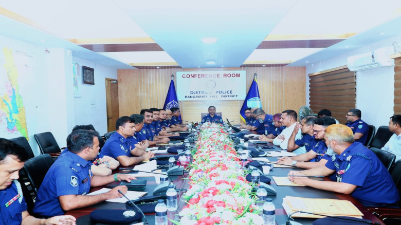 রাঙ্গামাটি জেলা পুলিশের মাসিক অপরাধ পর্যালোচনা সভা...