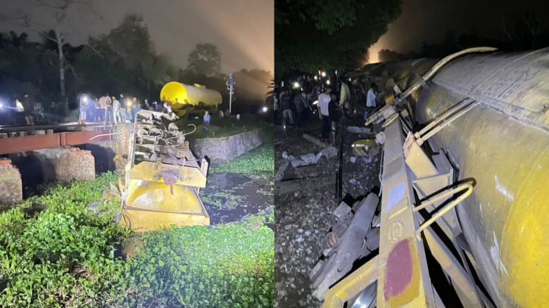 তেলবাহী ট্রেন লাইনচ্যুত, সিলেটের সঙ্গে রেল যোগাযোগ...